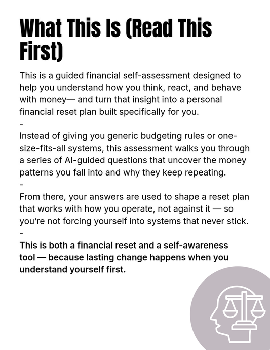 Stuck in the Same Money Patterns? | AI Financial Self-Assessment & Reset Plan | Discover Your Money Habits & Build a System That Fits You