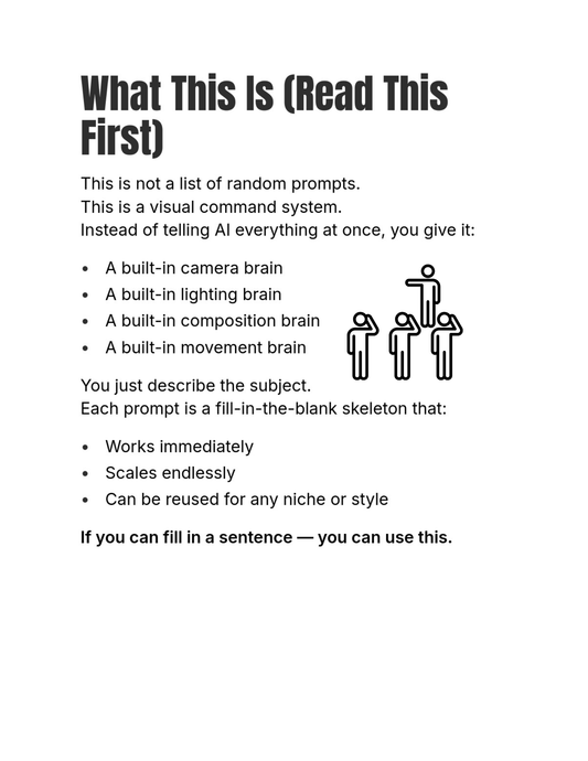 Tired of Random AI Visuals? Fill-In-the-Blank Visual Prompt Skeletons for Cinematic Video & Realistic Images (PDF)
