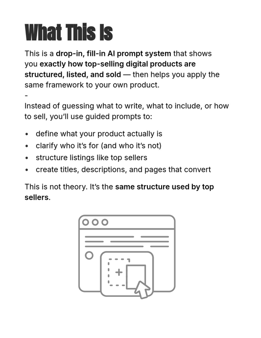 Don’t Know How to Sell Your Digital Product? AI Prompts to Create Listings, Pages, and Offers Like Top Sellers (PDF)