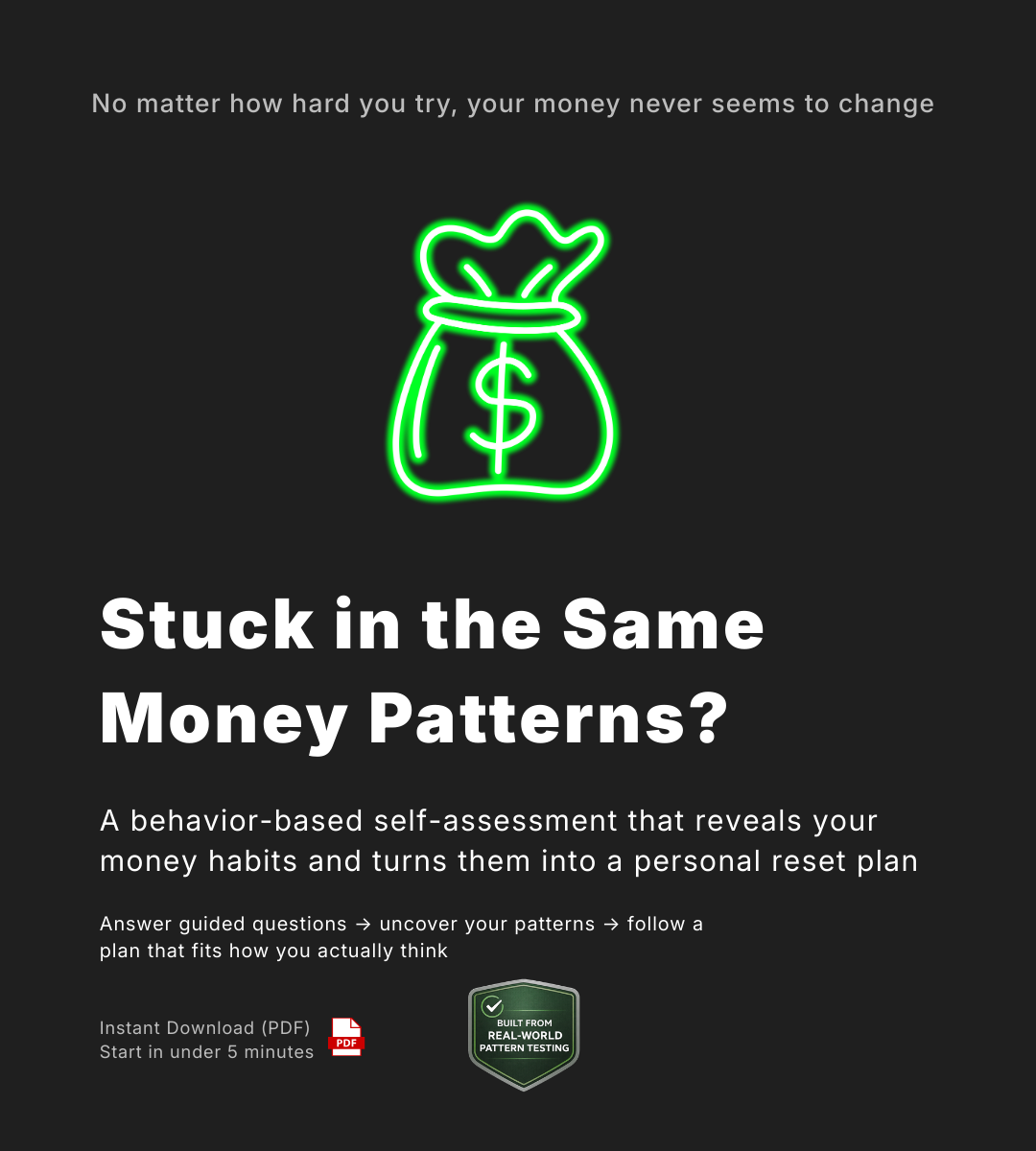 Stuck in the Same Money Patterns? | AI Financial Self-Assessment & Reset Plan | Discover Your Money Habits & Build a System That Fits You